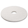 Polishing Floor Pads, 17" Diameter, White, 5/carton