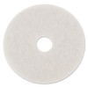 Polishing Floor Pads, 18" Diameter, White, 5/carton