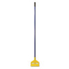 Invader Fiberglass Side-gate Wet-mop Handle, 60", Blue/yellow