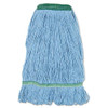 Super Loop Wet Mop Head, Cotton/synthetic Fiber, 1" Headband, Medium Size, Blue