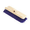Bi-level Deck Scrub Brush, Blue Polypropylene Bristles, 10" Brush, 10" Plastic Block, Threaded Hole