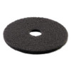 Stripping Floor Pads, 16" Diameter, Black, 5/carton