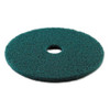 Heavy-duty Scrubbing Floor Pads, 19" Diameter, Green, 5/carton