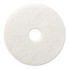 Polishing Floor Pads, 12" Diameter, White, 5/carton