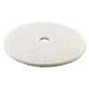 Polishing Floor Pads, 24" Diameter, White, 5/carton