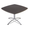 Iland Table, Cafe-height, Square Top, Contoured Edges, 42w X 42d X 29h, Gray Walnut/silver