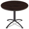 Iland Table, Cafe-height, Round Top, Contoured Edges, 36" Diameter X 29h, Mahogany/black
