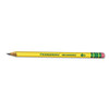 Ticonderoga Beginners Woodcase Pencil With Eraser And Microban Protection, Hb (#2), Black Lead, Yellow Barrel, Dozen