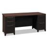 Enterprise Collection Double Pedestal Desk, 70.13" X 28.63" X 29.75", Mocha Cherry, (box 1 Of 2)