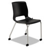 Motivate Four-leg Stacking Chair, Supports 300 Lb, 18.25" Seat Height, Onyx Fabric Seat, Black Back, Platinum Base, 2/carton