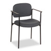 Vl616 Stacking Guest Chair With Arms, Fabric Upholstery, 23.25" X 21" X 32.75", Charcoal Seat, Charcoal Back, Black Base