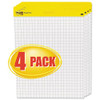 Vertical-orientation Self-stick Easel Pad Value Pack, Quadrille Rule (1 Sq/in), 25 X 30, White, 30 Sheets, 4/carton