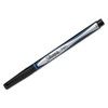 Water-resistant Ink Porous Point Pen, Stick, Fine 0.4 Mm, Blue Ink, Black/gray/blue Barrel, Dozen