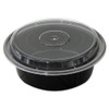 Newspring Versatainer Microwavable Containers, 32 Oz, 7 Diameter X 2 H, Black/clear, Plastic, 150/carton