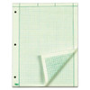 Engineering Computation Pads, Cross-section Quadrille Rule (5 Sq/in, 1 Sq/in), Green Cover, 200 Green-tint 8.5 X 11 Sheets