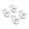 Brigade Pedestal Adjustable Glides, Rigid Mount Plate, 2" X 2" Glide, Black, 4/set