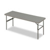 Indestructable Classic Folding Table, Rectangular Top, 1,200 Lb Capacity, 72w X 24d X 29h, Charcoal