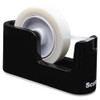 Heavy Duty Weighted Desktop Tape Dispenser With One Roll Of Tape, 3" Core, Abs, Black