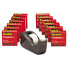 Transparent Tape Value Pack With Black Dispenser, 1" Core, 0.75" X 83.33 Ft, Transparent