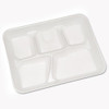 Foam School Trays, 5-compartment, 8.25 X 10.5 X 1,  White, 500/carton