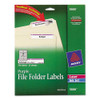 Permanent Trueblock File Folder Labels With Sure Feed Technology, 0.66 X 3.44, White, 30/sheet, 25 Sheets/pack
