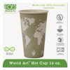 World Art Renewable And Compostable Hot Cups, 16 Oz, 50/pack, 20 Packs/carton