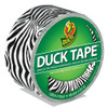 Colored Duct Tape, 3" Core, 1.88" X 10 Yds, Black/white Zebra