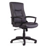 Alera Yr Series Executive High-back Swivel/tilt Bonded Leather Chair, Supports 275 Lb, 17.71" To 21.65" Seat Height, Black