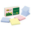 Original Recycled Pop-up Notes, 3" X 3", Sweet Sprinkles Collection Colors, 100 Sheets/pad, 6 Pads/pack