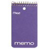 Wirebound Memo Pad With Wall-hanger Eyelet, Medium/college Rule, Randomly Assorted Cover Colors, 60 White 3 X 5 Sheets
