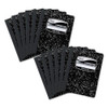 Square Deal Composition Book, 3 Subject, Wide/legal Rule, Black Cover, 9.75 X 7.5, 100 Sheets, 12/pack