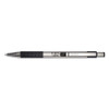 F-301 Ballpoint Pen, Retractable, Bold 1.6 Mm, Black Ink, Stainless Steel/black Barrel, 12/pack