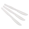 Heavyweight Polystyrene Cutlery, Knives, Clear, 1,000/carton
