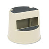 Rolling Step Stool, Curved Design, 2-step, Retracting Casters, 16 Dia. X 13.5h, Beige