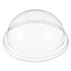 Plastic Dome Lid, No-hole, Fits 9 Oz To 22 Oz Cups, Clear, 100/sleeve, 10 Sleeves/carton