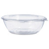 Tamper-resistant, Tamper-evident Bowls With Flat Lid, 48 Oz, 8.9" Diameter X 2.8"h, Clear, Plastic, 100/carton