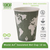 World Art Renewable And Compostable Insulated Hot Cups, Pla, 12 Oz, 40/packs, 15 Packs/carton