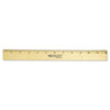 Wood Ruler With Single Metal Edge, Standard, 12" Long