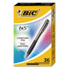 Bu3 Ballpoint Pen, Retractable, Medium 1 Mm, Black Ink, Black Barrel, 36/pack