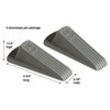 Big Foot Doorstop, No Slip Rubber Wedge, 2.25w X 4.75d X 1.25h, Gray, 2/pack