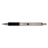 F-402 Ballpoint Pen, Retractable, Fine 0.7 Mm, Black Ink, Stainless Steel/black Barrel