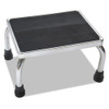 Foot Stool, 1-step, 16w X 12d X 8.25h, Steel, Chrome/black Mat