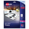 Printable Tickets W/tear-away Stubs, 97 Bright, 65 Lb Cover Weight, 8.5 X 11, White, 10 Tickets/sheet, 20 Sheets/pack