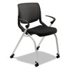 Motivate Nesting/stacking Flex-back Chair, Supports Up To 300 Lb, 19.25" Seat Height, Onyx Seat, Black Back, Platinum Base