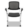 Vl314 Mesh Back Nesting Chair, Supports Up To 250 Lb, 19" Seat Height, Black Seat, Black Back, Silver Base