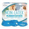 Antimicrobial Non-latex Rubber Bands, Size 117b, 0.06" Gauge, Cyan Blue, 4 Oz Box, 62/box