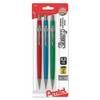 Sharp Mechanical Pencil, 0.5 Mm, Hb (#2.5), Black Lead, Assorted Barrel Colors, 3/pack - PENP205MBP3M1