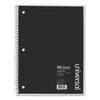 Wirebound Notebook, 5 Subject, Medium/college Rule, Black Cover, 11 X 8.5, 200 Sheets