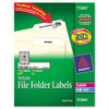 Permanent Trueblock File Folder Labels With Sure Feed Technology, 0.66 X 3.44, White, 30/sheet, 60 Sheets/box