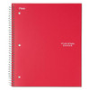 Wirebound Notebook, 1 Subject, Medium/college Rule, Red Cover, 11 X 8.5, 100 Sheets